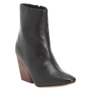 JOURNEE Leather Hydra Wedge Booties